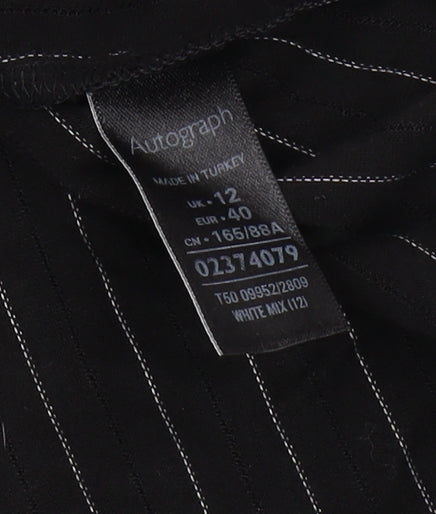 Marks and Spencer Women’s Black Striped T-Shirt UK 12