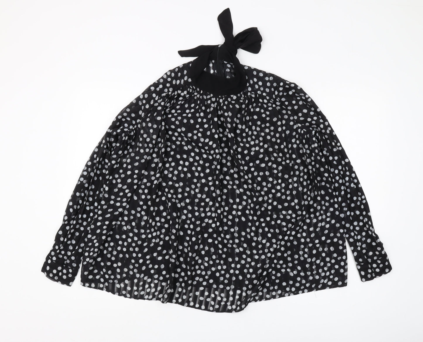 Zara Women's Black Polka Dot Blouse, Size S