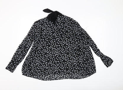 Zara Women's Black Polka Dot Blouse, Size S
