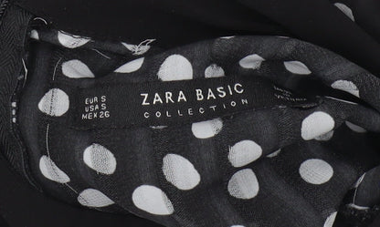 Zara Women's Black Polka Dot Blouse, Size S
