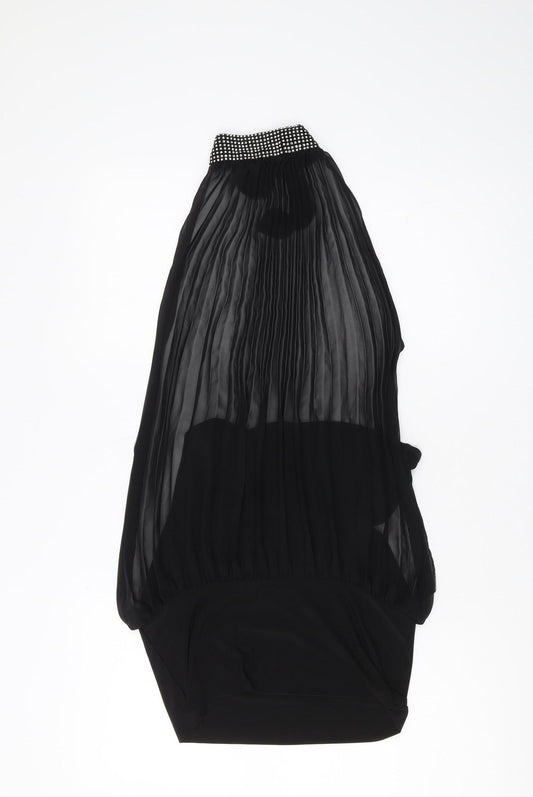 Effgee Women's Black Beaded Camisole Halter Blouse