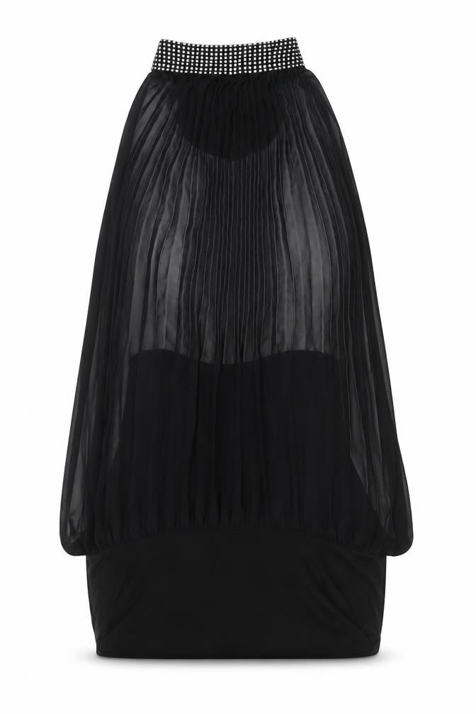 Effgee Women's Black Beaded Camisole Halter Blouse