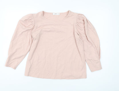 Mango Women's Pink Blouse, M, Long Sleeve, Regular