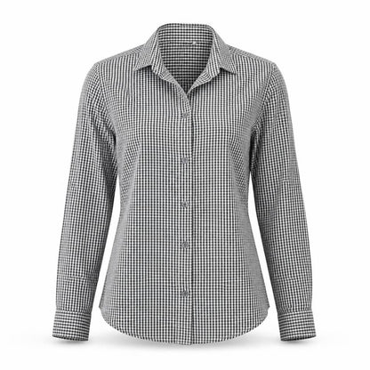 Disley Women's Black Check Button-Up Shirt, Size 8
