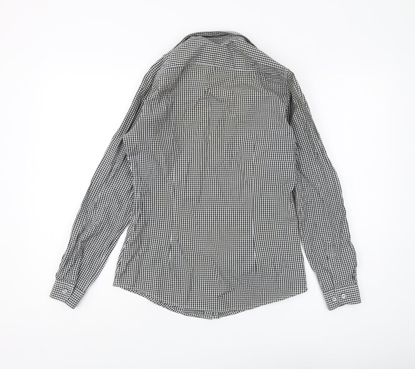 Disley Women's Black Check Button-Up Shirt, Size 8