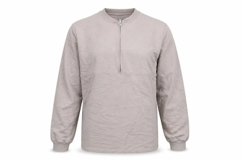 ASOS Men's Grey 1/2 Zip Sweatshirt, Size L, Crew Neck