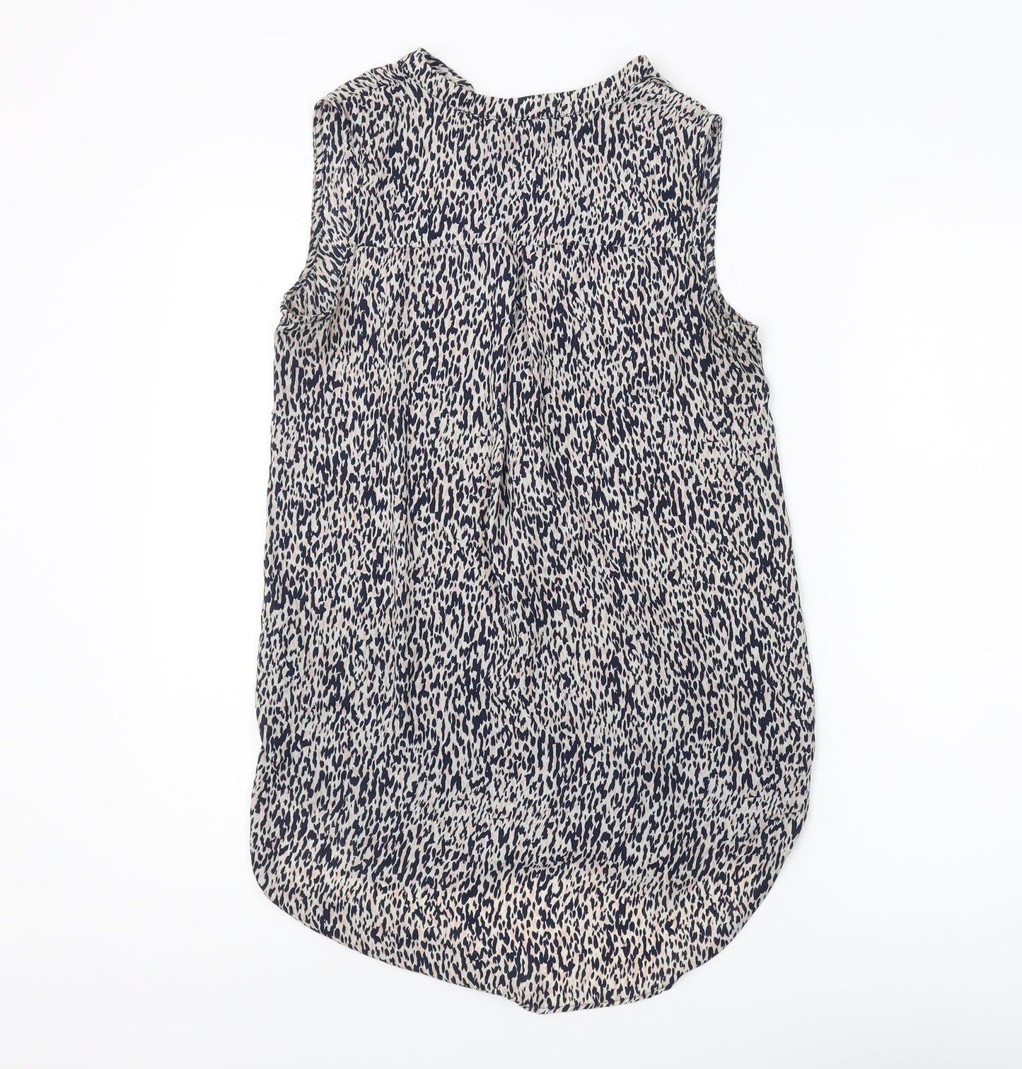 H&M Women's Beige Patterned Sleeveless Blouse