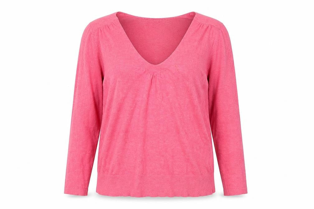 Karen Cole Women's Pink V-Neck Pullover Jumper