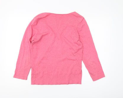 Karen Cole Women's Pink V-Neck Pullover Jumper