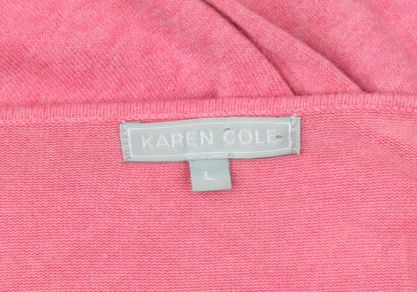 Karen Cole Women's Pink V-Neck Pullover Jumper
