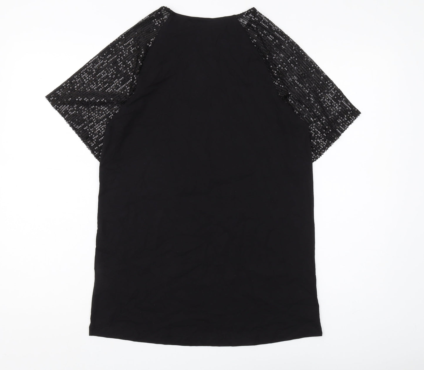 Lipsy Women's Black Sequin T-Shirt UK 6