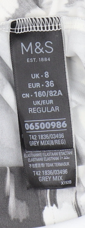 Marks and Spencer Women Grey Geometric Pencil Dress Size 8