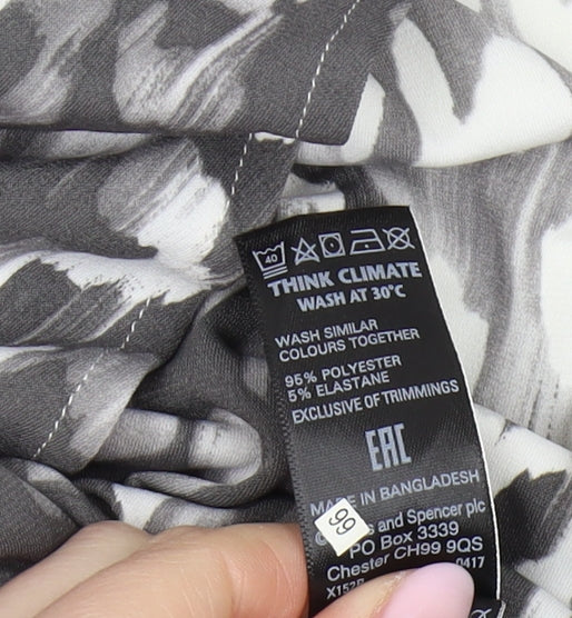 Marks and Spencer Women Grey Geometric Pencil Dress Size 8