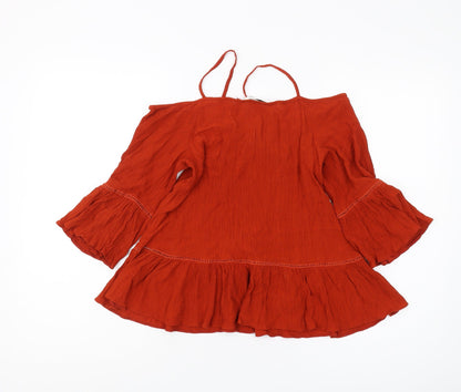 Back view of Miss Selfridge Women's Red Camisole Blouse UK 10