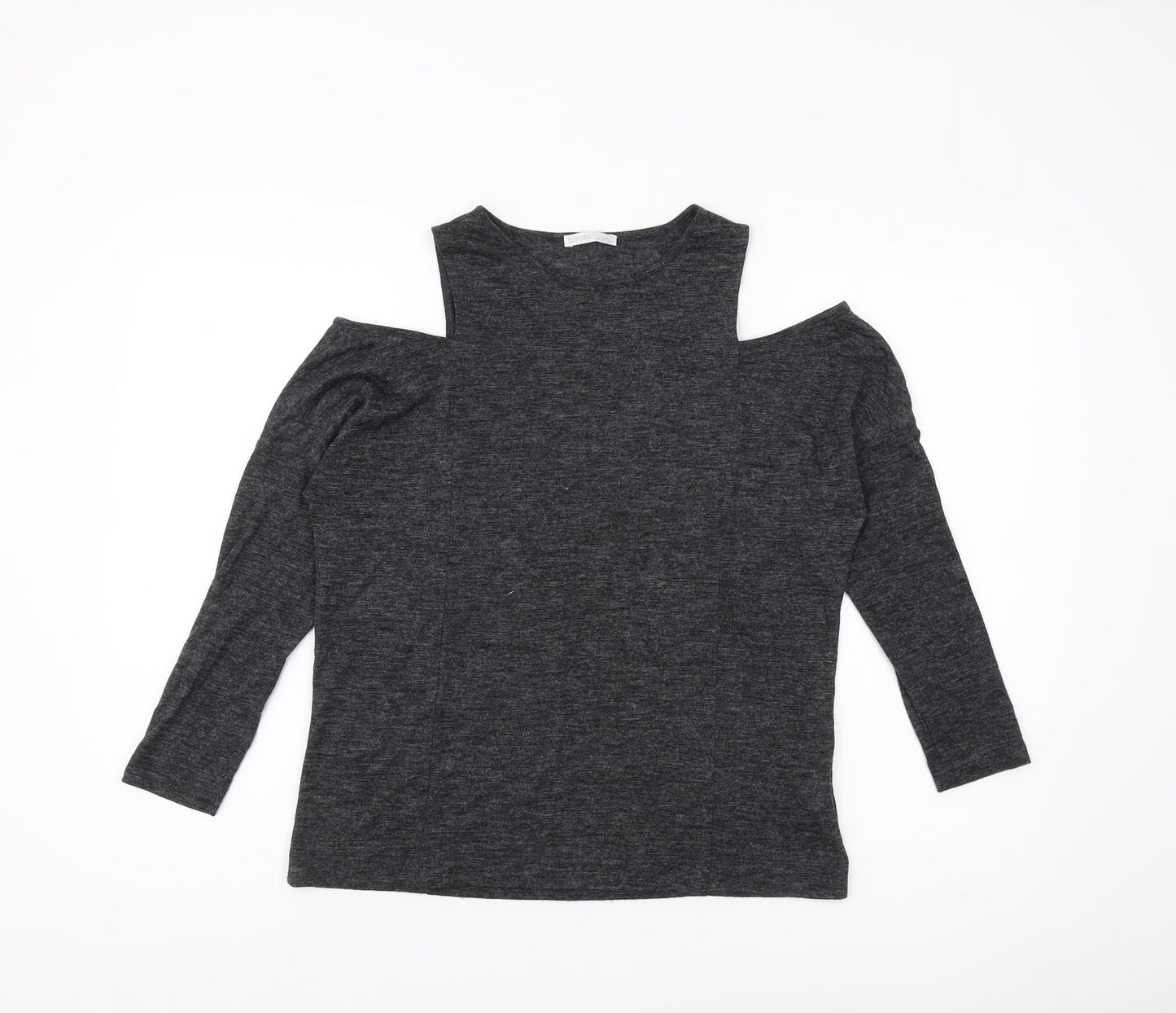Zara Womens Black Cold Shoulder Blouse Size 10