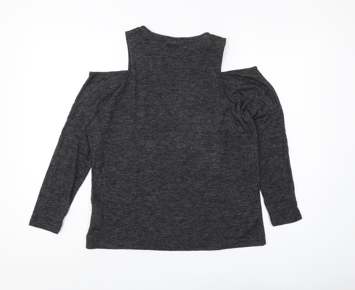 Zara Womens Black Cold Shoulder Blouse Size 10