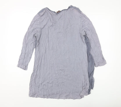 Phase Eight Grey Women's Tunic M 3/4 Sleeve Cotton Blend