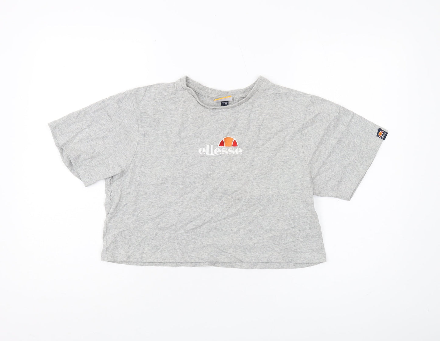 Ellesse Women's Grey Cropped T-Shirt Size 10