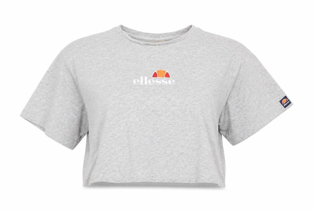 Ellesse Women's Grey Cropped T-Shirt Size 10