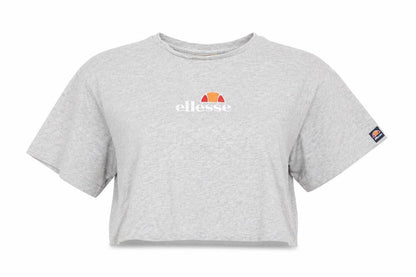 Front view of Ellesse Women's Grey Cropped T-Shirt, size 10