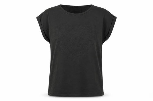 Roger Womens Robin Black L Basic T-Shirt