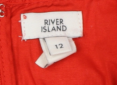 River Island Women's Red Sleeveless Short Dress