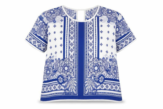 River Island Women's Blue Floral Blouse Size 12 Regular
