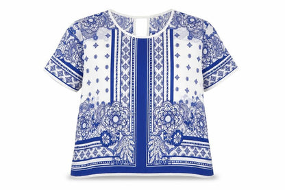 River Island Women's Blue Floral Blouse Size 12 Regular