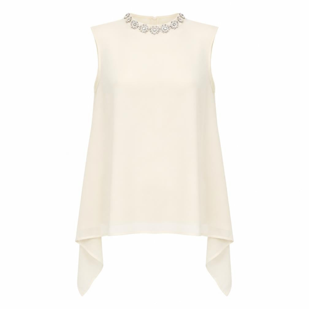 Marks & Spencer Women Beige Sleeveless Top, Size 8