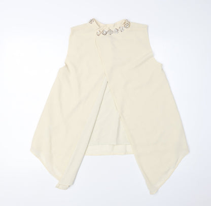 Marks & Spencer Women Beige Sleeveless Top, Size 8
