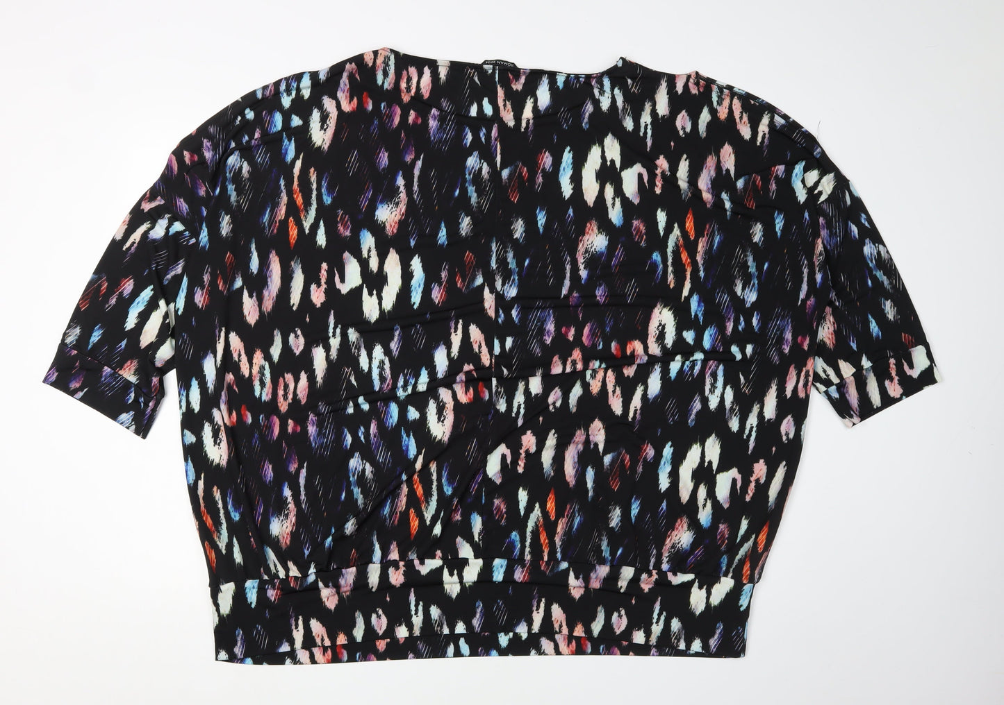 Roman Women's Black Multicoloured Tunic Size 22 Relaxed Fit