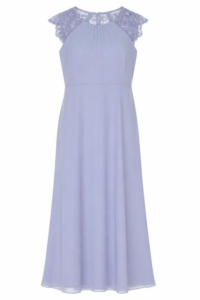 Monsoon Women's Purple Lace Long Sheath Dress Size 10