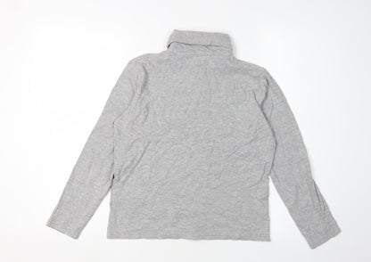 EWM Women's Grey Long Sleeve Roll Neck Top, Size 10-12