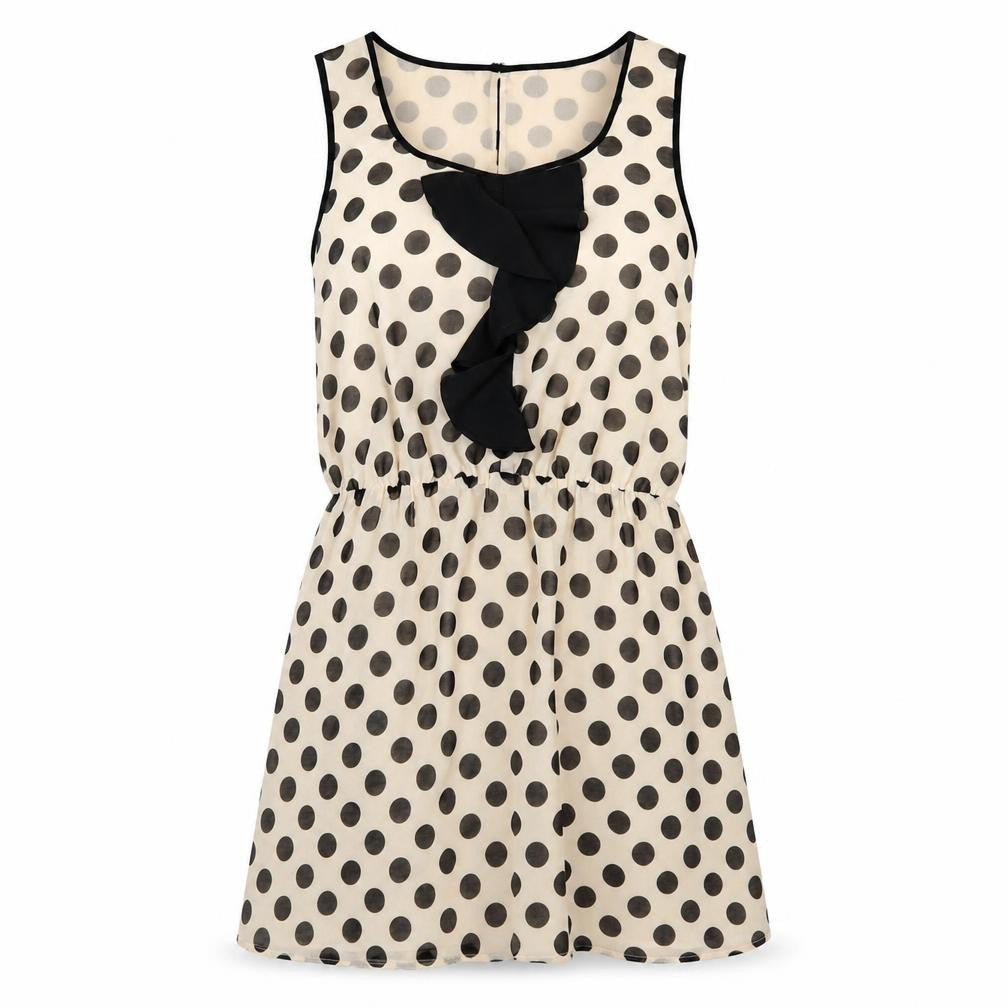 Oasis Women's Beige Polka Dot Tunic Blouse Size 12