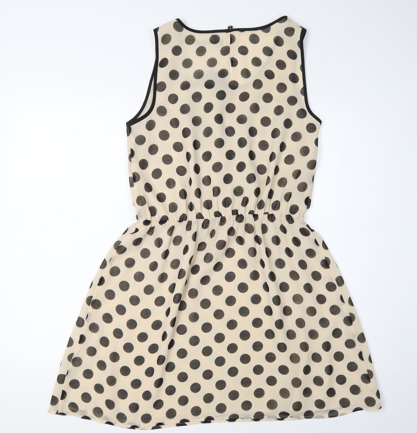 Oasis Women's Beige Polka Dot Tunic Blouse Size 12