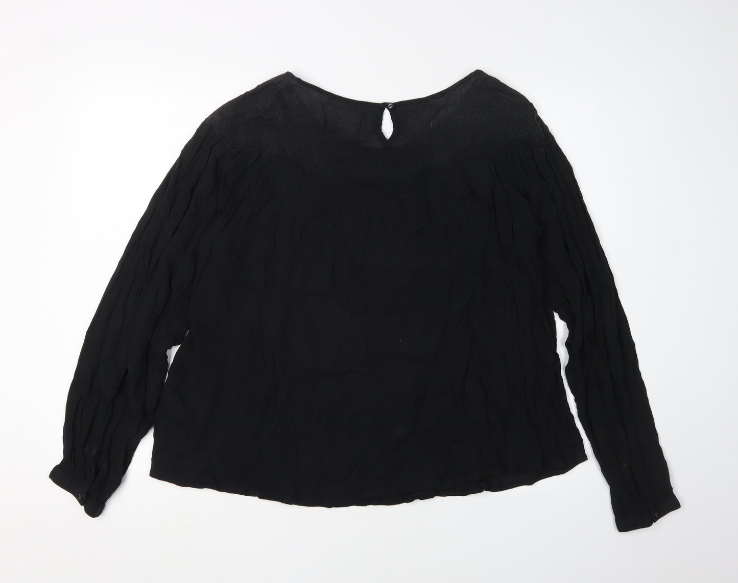 Marks and Spencer Women's Black Embroidered Blouse Size 12