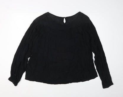 Marks & Spencer Women's Black Embroidered Blouse Size 12