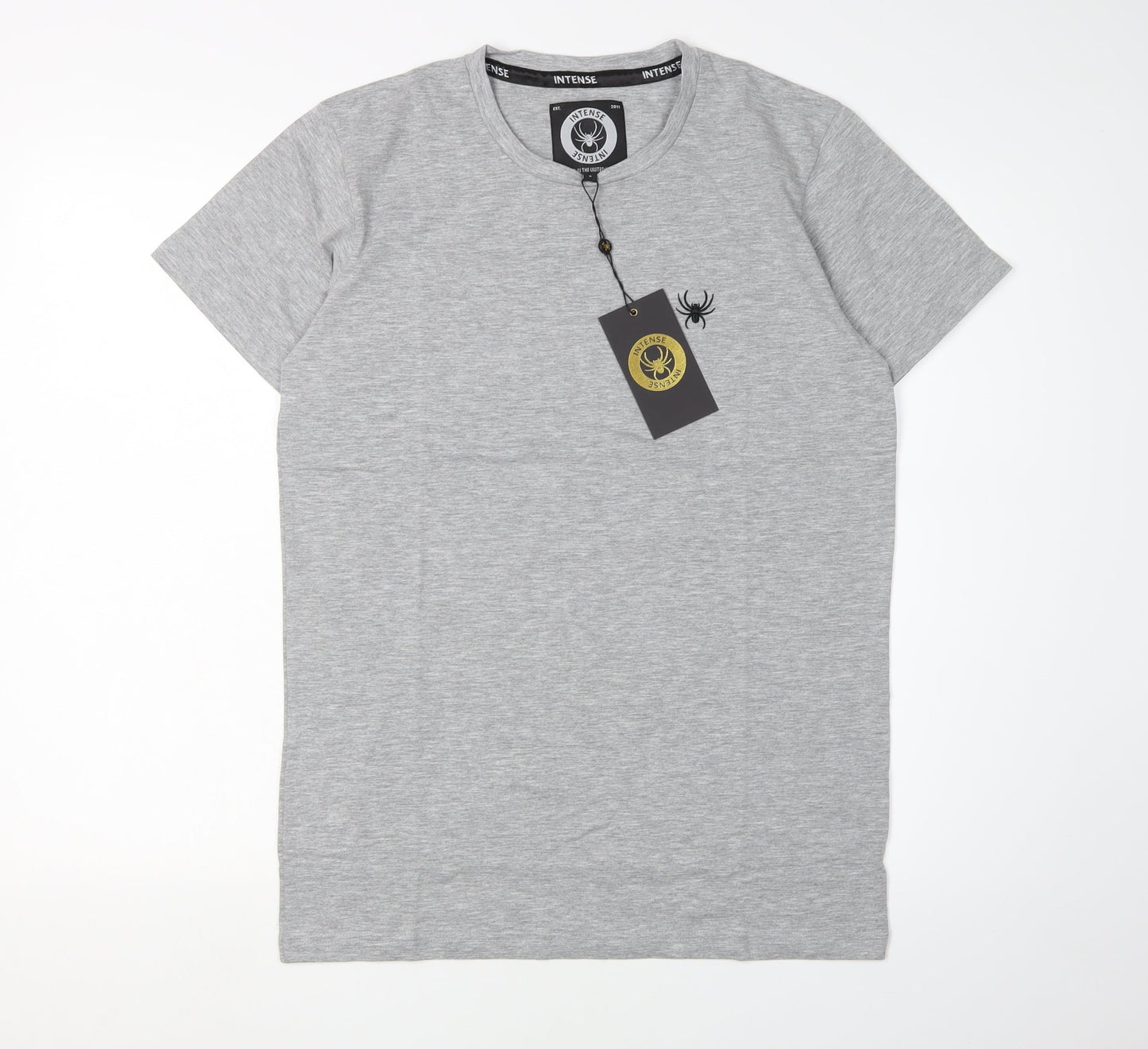 INTENSE Men's Grey Crew Neck T-Shirt Size S