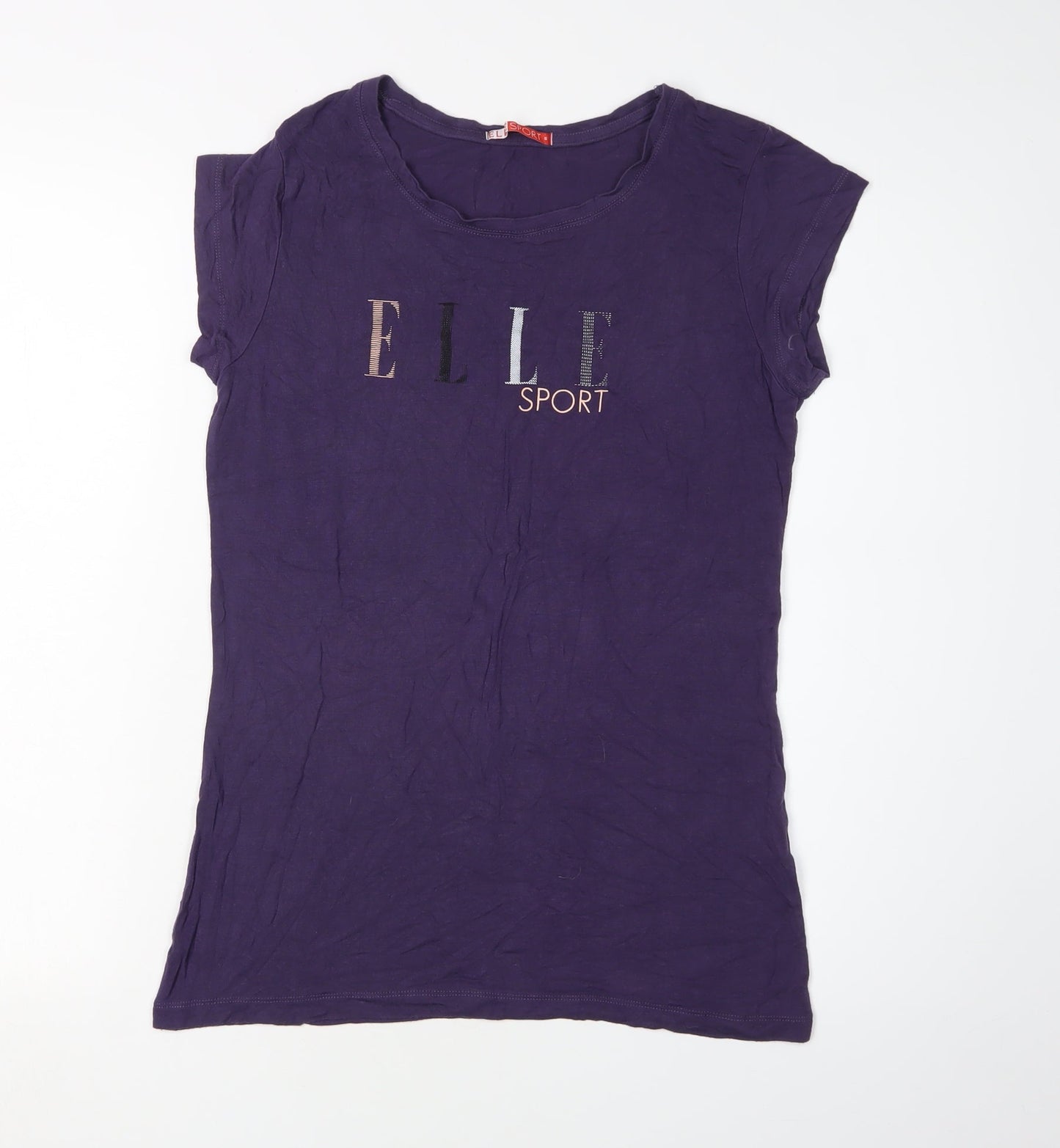 Elle Sport Women's Purple T-Shirt UK 10 Short Sleeve