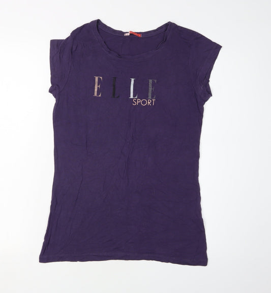 Elle Sport Women's Purple T-Shirt UK 10 Short Sleeve