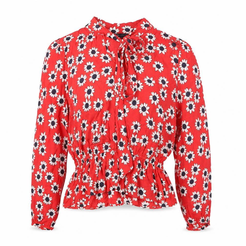 Marks & Spencer Women’s Red Floral Tunic Blouse Size 6