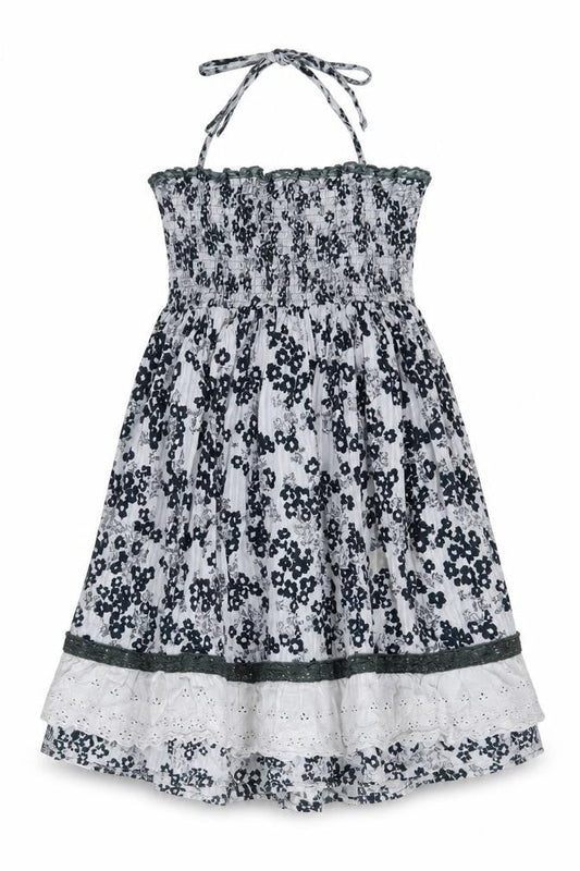Front view of Miss Selfridge Women's Multicoloured Floral Halter Dress, size 14
