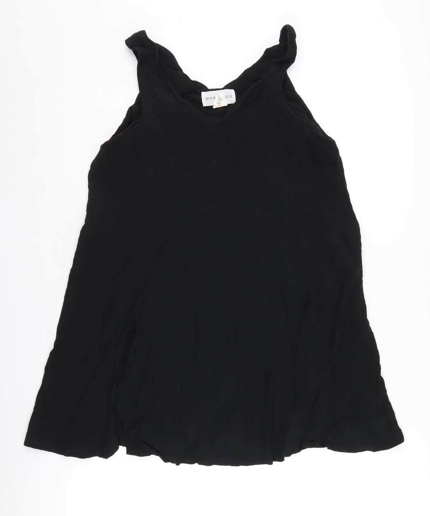 Warehouse Women's Black Tank Top Size 12 Viscose Sleeveless