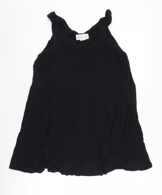 Warehouse Women's Black Tank Top Size 12 Viscose Sleeveless