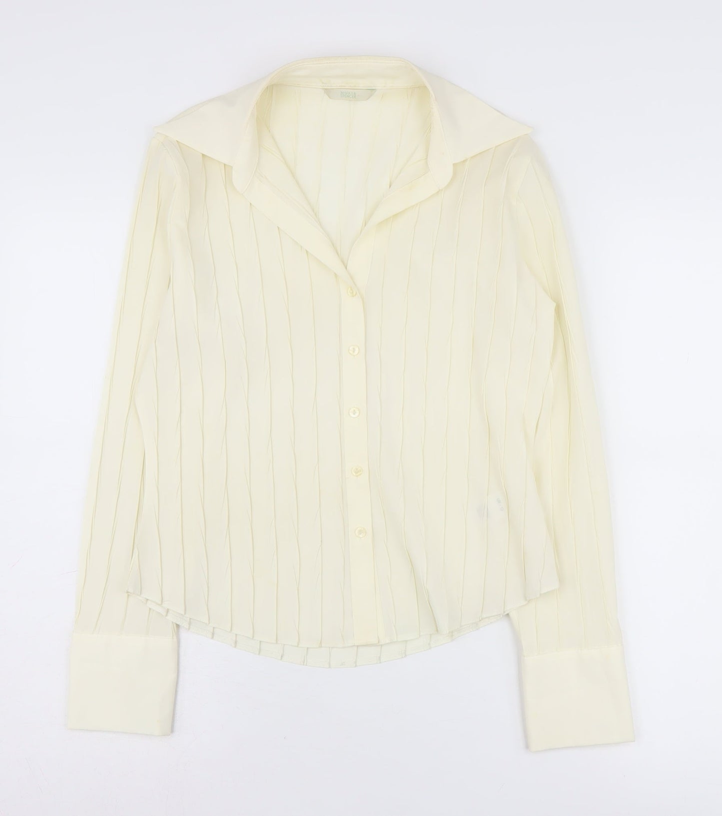 Marks & Spencer Women's Ivory Button-Up Shirt Size 12
