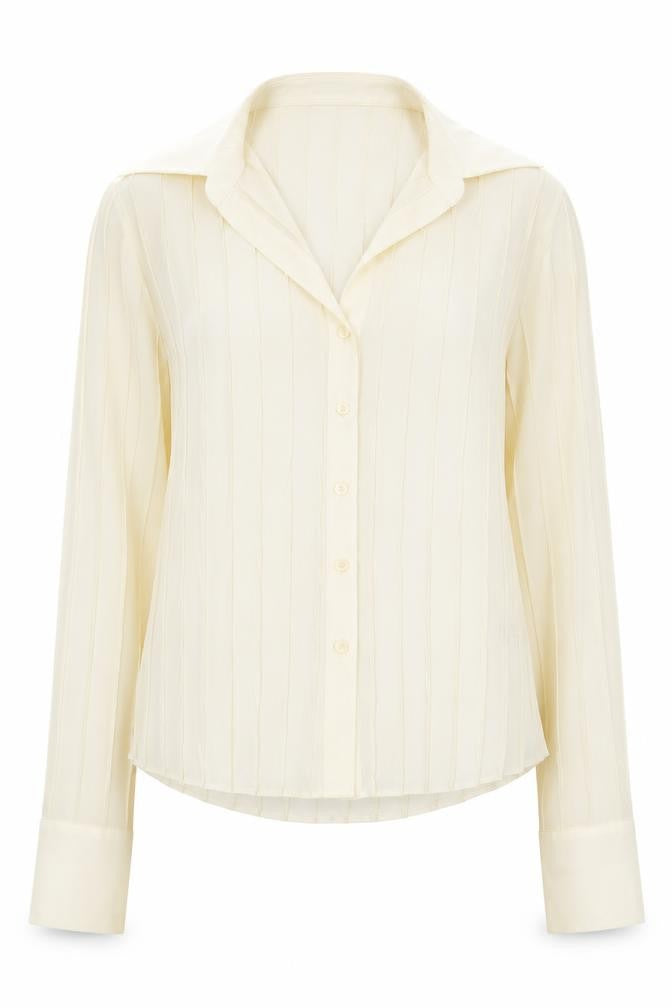 Marks & Spencer Women's Ivory Button-Up Shirt Size 12