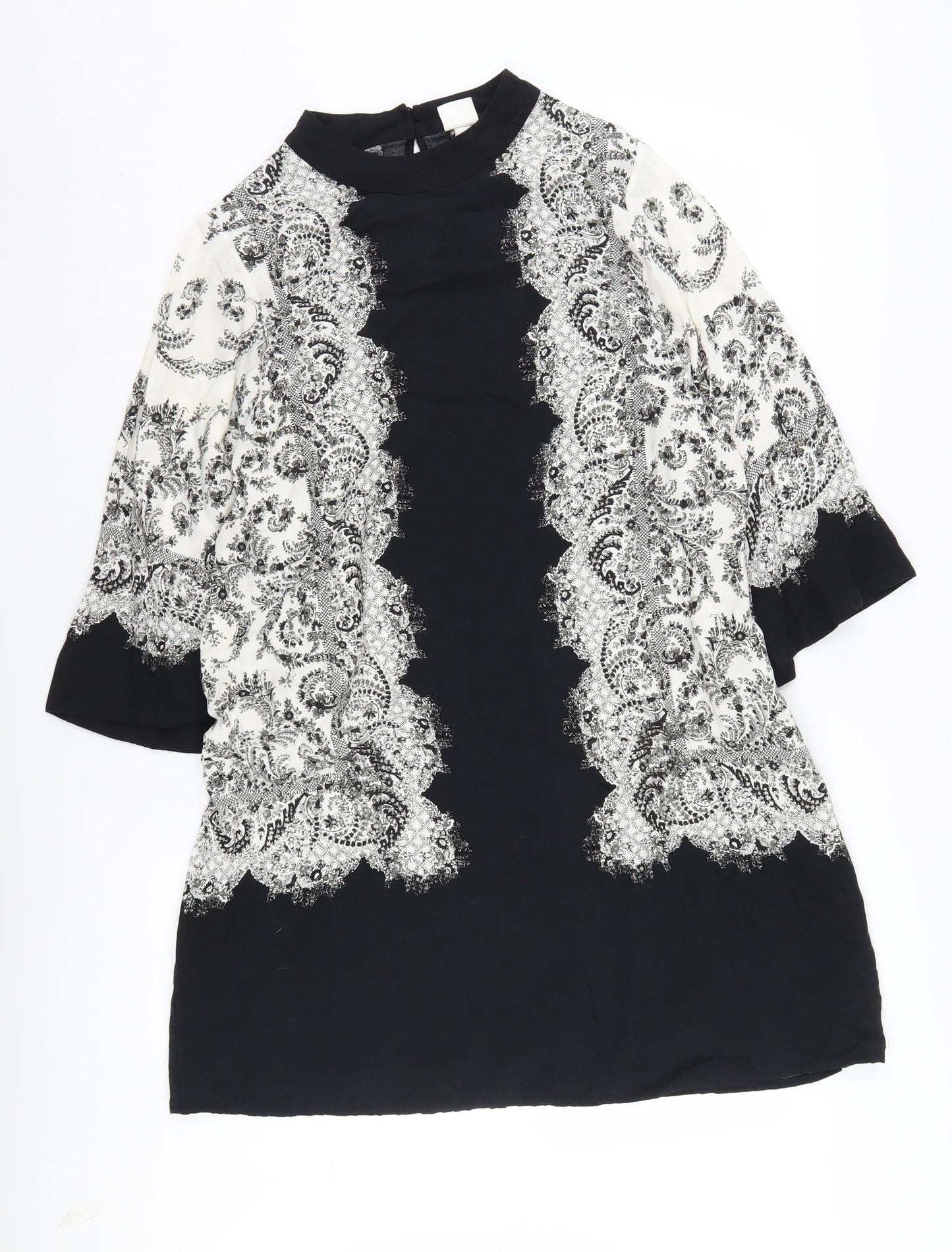 H&M Women's Black & White Paisley Dress Size 14