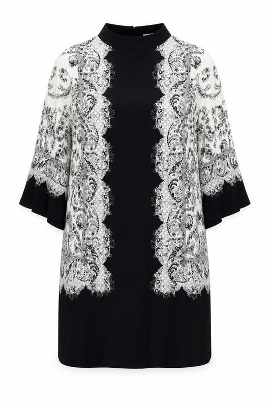 H&M Women's Black & White Paisley Dress Size 14
