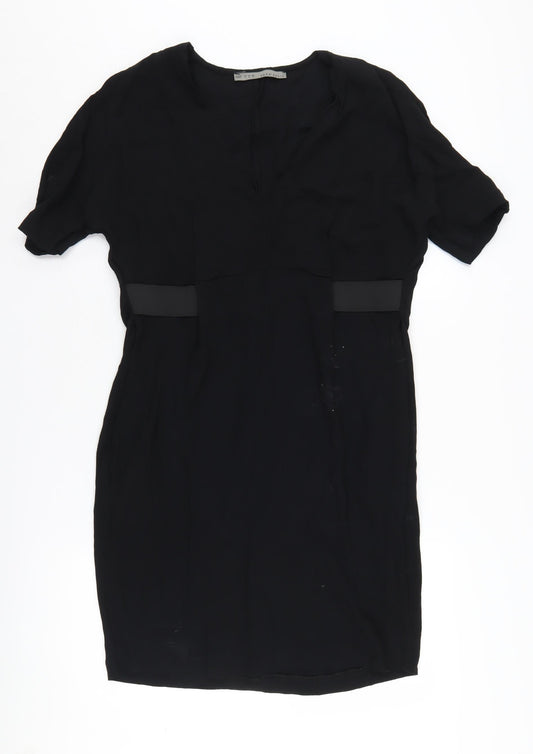 Zara Black Sheath Dress Size 12 Women's Viscose