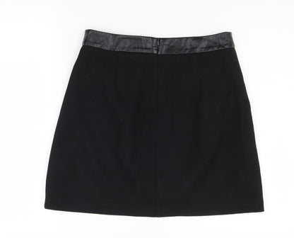 Oasis Women's Black Pencil Skirt Size 10 with Bow Accent